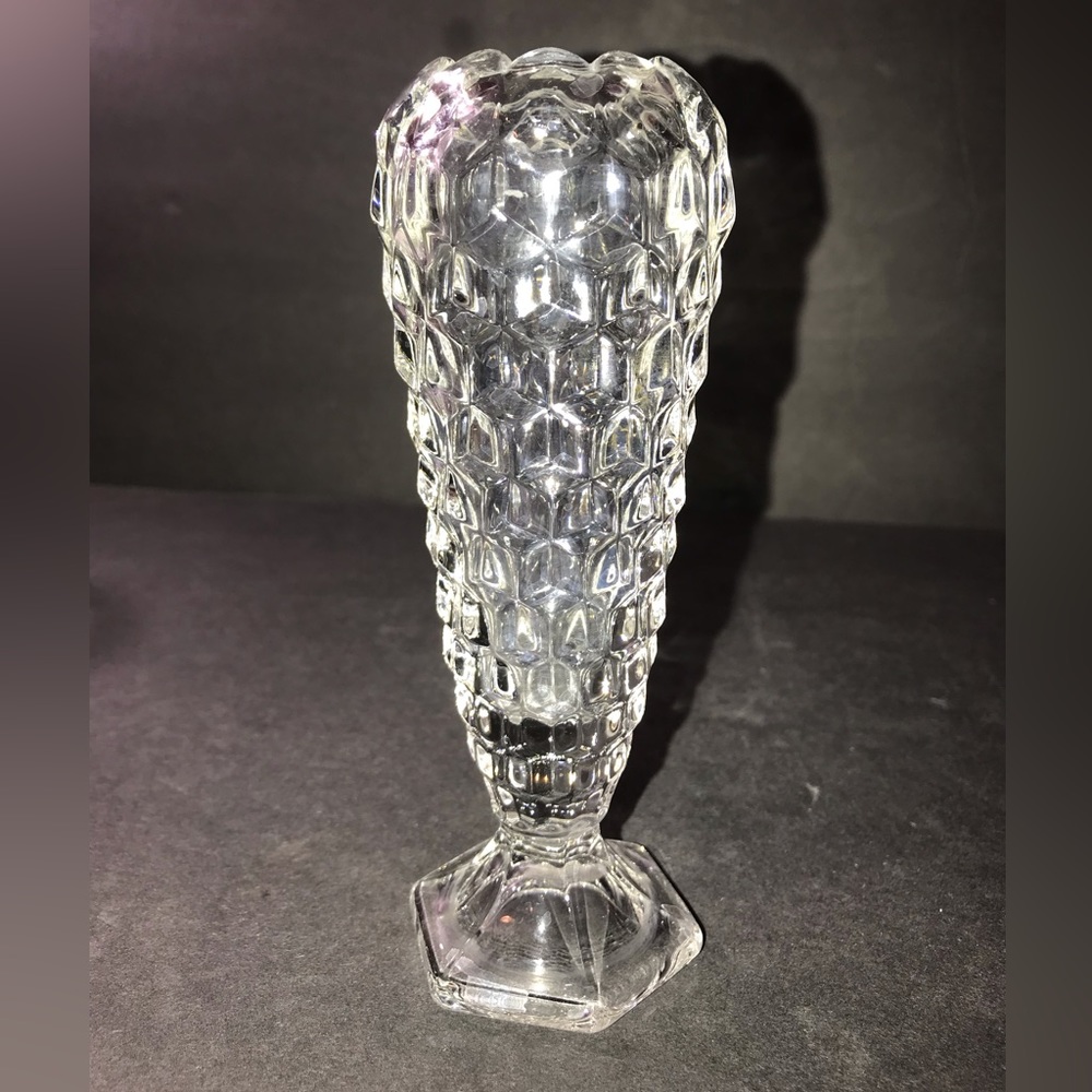 Vintage Fostoria American Clear Cubist Bud Vase Made In USA